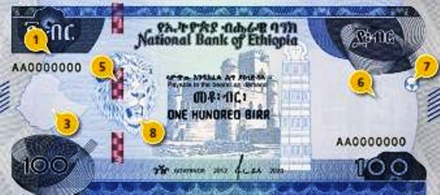 new ethiopian birr note currency 100