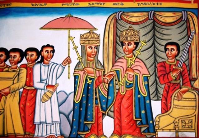 queen sheba and king solomon ethiopian artwork