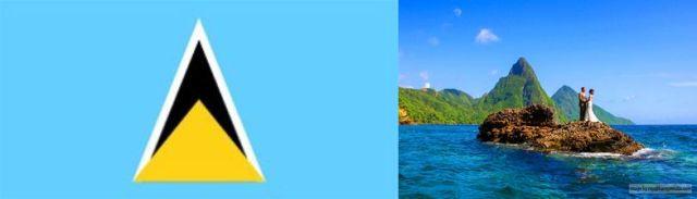 saint lucia flag nd marriage on rock