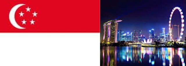 flag of singapore and city