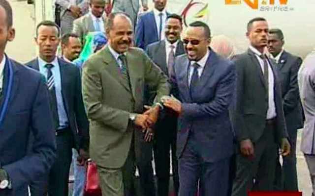 abiy ahmed laughing with isaias afwerki