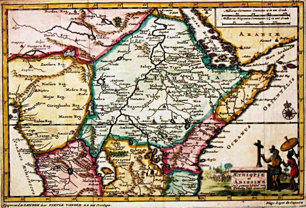 antique abyssinian map by pieter van der aa