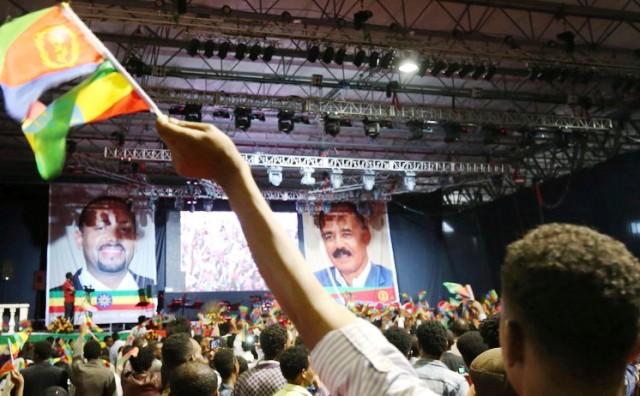 eritrean ethiopian concert flag waving