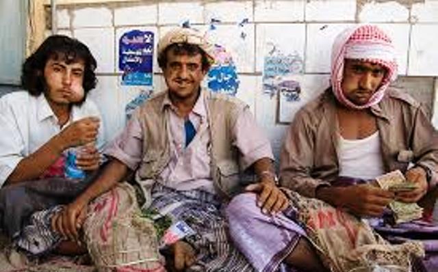 khat chewers in yemen