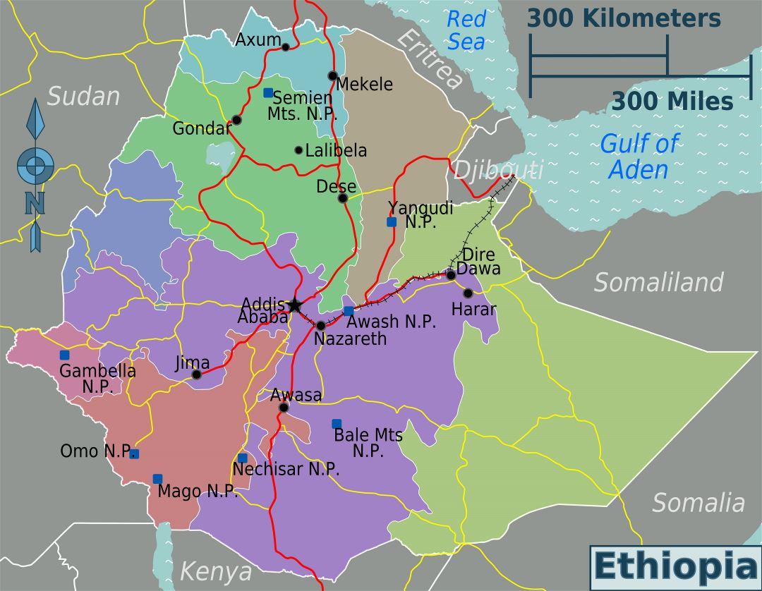 new ethiopian national parks map