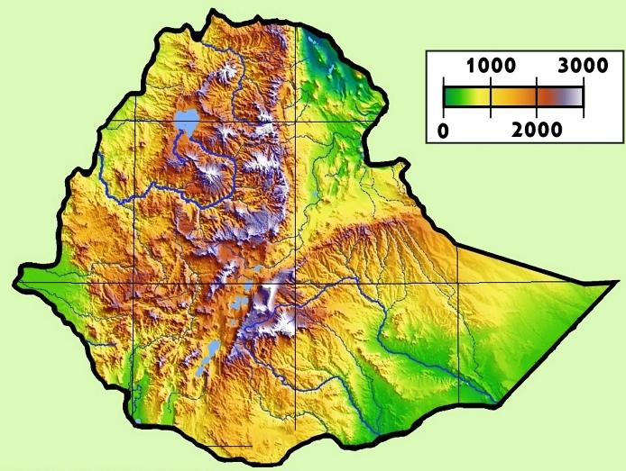 new ethiopian physical map