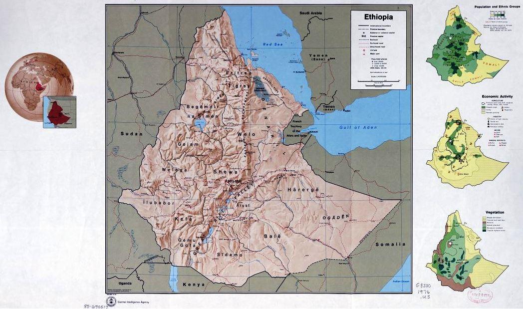 old cia map of ethiopia in 1976